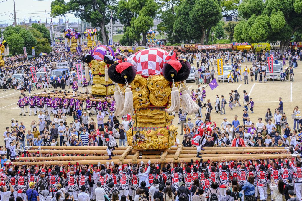 山根グラウンド統一寄せ 高祖太鼓台