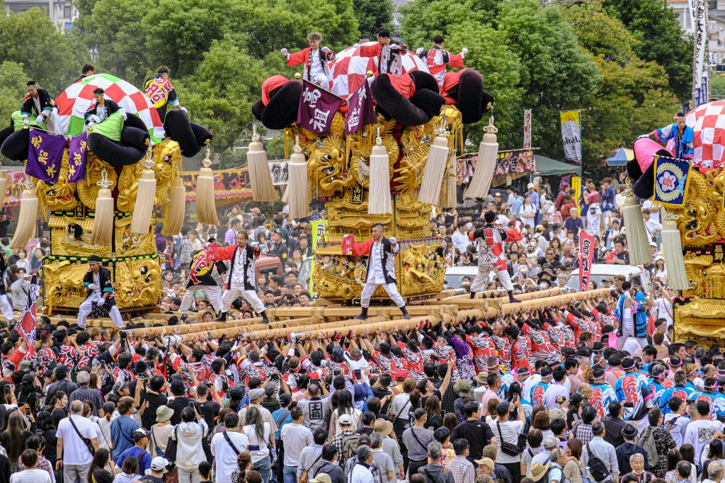 山根グラウンド統一寄せ 高祖太鼓台